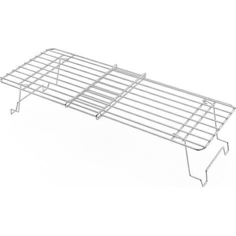 39-56 cm Universal Stainless Steel Warm Rack for Gas Grill/Wood Pellet/BBQ/Smoker, Adjustable Replacement Part, Top Grill with Folding Leg (1/5)