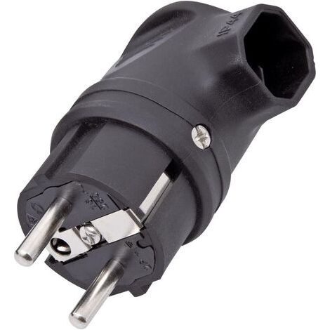 interBär 9004-004.01 Schutzkontakt-Winkelstecker Gummi 230 V Schwarz IP44 (1/4)