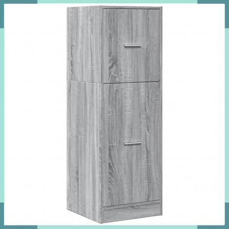 855201 Armoire apothicaire sonoma gris 40x41x118 cm bois d'ingénierie (1/5)
