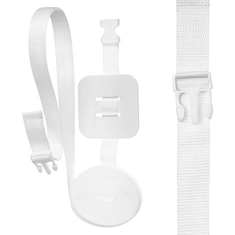 1 Set Sangles pour Lit bébé, 2,5 cm x 8 m Fixation Réglable pour lit bébé latéral, Sangle de Fixation pour Une sécurité optimale, avec Plaque de Protection en Acier Inoxydable (1/5)