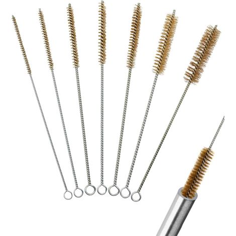 7pcs Cleaning Brushes for Brass Tubes, 0.236/0.315/0.394/0.472/0.591/0.709/20 mm Brass Brush with Long Handle, Cylindrical Cleaning, Brush, Metal Brush for Drill, for Pipe Cylinder Boiler (1/5)
