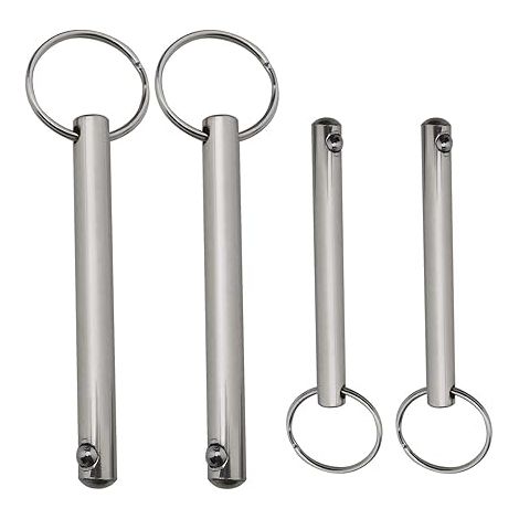 4pcs Goupilles à Dégagement Rapide avec Anneau de Cercle d'extrémité à Boule à Ressort en Acier Carbone Nickelé Bimini Top Pin (1/5)