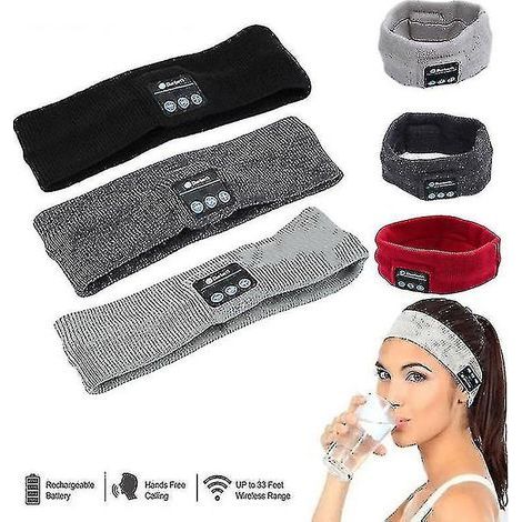 Écouteurs sans fil pour le sommeil, bandeau Bluetooth sport avec haut-parleurs stéréo HD ultra-fins, parfaits pour dormir, faire du sport, du jogging, du yoga, lutter contre l'insomnie, gris clair (1/5)