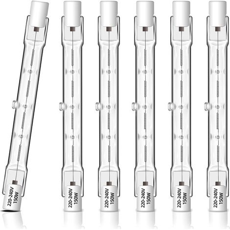 Un ensemble de 6 ampoules halogènes dimmables R7S 118 mm 200W , ampoule linéaire R7S 2700K lumière blanc chaud , 2250LM , AC 230V , ampoule halogène J118 pour projecteurs , éclairage paysager