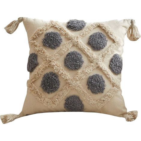 Housse De Coussin 45x45 Cm - Tissu Velours Faux Laine - Fermeture Éclair Cachée - Pour Canapé Chambre Salon - Lot De 2 (1/5)
