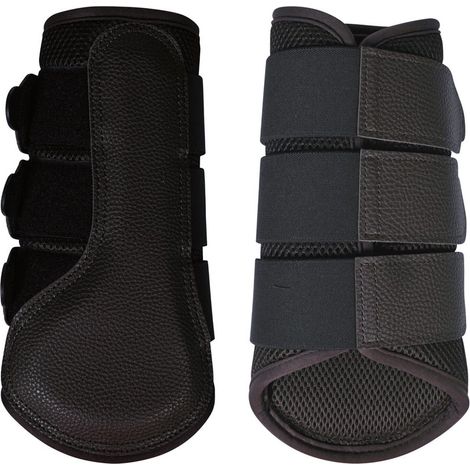 Mini Shetty, nero: Stinchiere per cavalli in similpelle e mash modello Comfort Breath