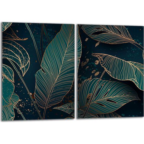 Piastra protettiva in vetro per la stufa 2x40x52 Leaves (1/5)