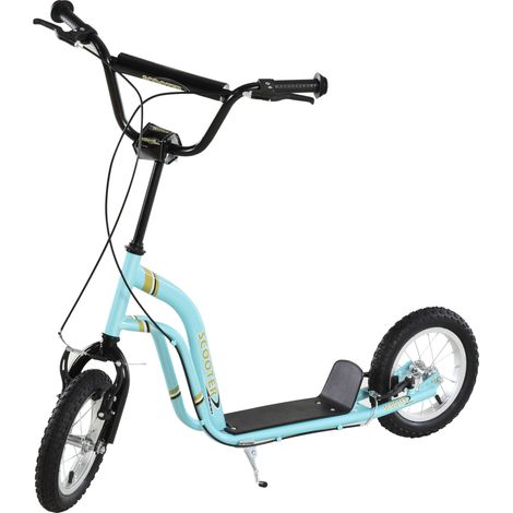 Patinete infantil para edades de 5 a 12 años, 2 ruedas, altura regulable, 120 x 58 x 85-95 cm, azul (1/3)