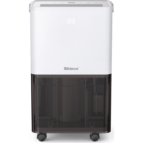 SHINCO Deumidificatore silenzioso 10 L/giorno, 15 m², deumidificazione, purificazione dell'aria, asciugatura della biancheria, timer da 24 ore, tanica dell'acqua trasparente, facile da usare