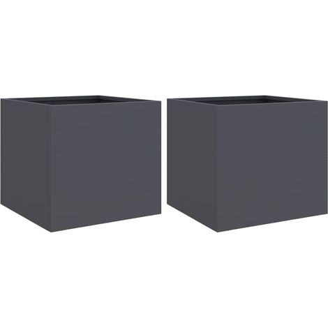Maison Exclusive - Fioriere 2 pz Antracite 32x30x29 cm in Acciaio