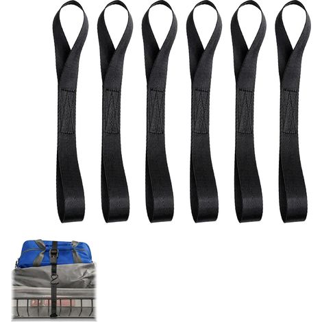 6 Pièces Soft Loops Sangles d’Arrimage Moto 25 mm x 29,5 cm, Boucles de Fixation 300 kg pour Moto Vélo ATV Remorque Voiture et Transport (1/5)