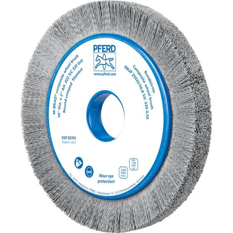 PFERD TOOLS COMPOSITE Rundbürste RBUP Ø 250x25x50,8 mm Bohrung SiC-Filament-Ø 0,55 mm Korn 320 stationär