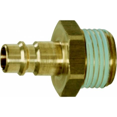 Messing-Stecknippel mit Außengewinde, G3/8"AG (1/4)