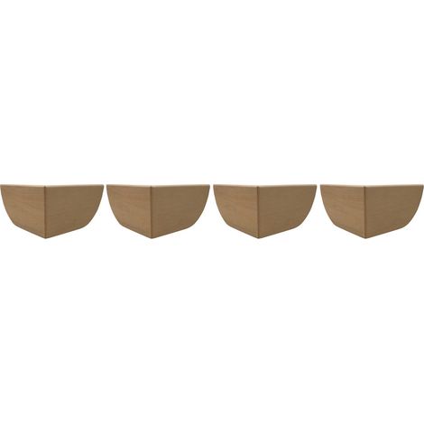 4 pieds angle galbé bois brut naturel 10.5 cm (1/2)