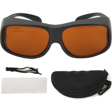 Lunettes de protection laser 532nm 1064nm, anti-rayures, noires, pour sécurité oculaire (1/5)