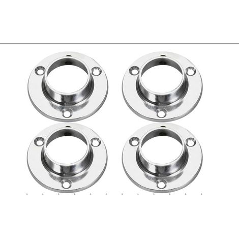 Lot de 4 supports de rail de penderie de 25 mm, douilles rondes robustes pour rails et raccords de penderie, support de tringle de placard en métal pour étagères, rails à vêtements, systèmes d (1/5)