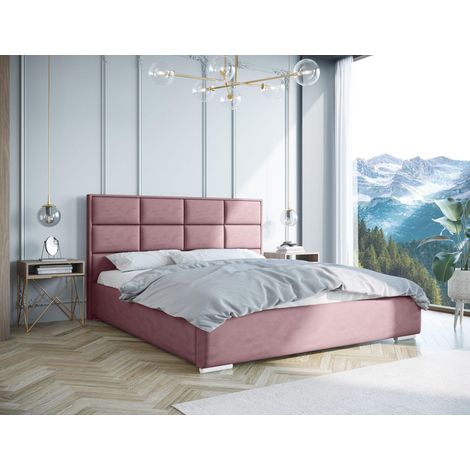 Lit Boxspring Kaja Ii - Rose - 160x222 Cm - Lit Moderne - Coffre De Rangement - Matelas À Ressorts Bonnell (1/4)