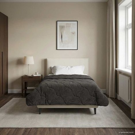 vidaXL  Summer Duvet  Quilted Anthracite 140 x 220 cm