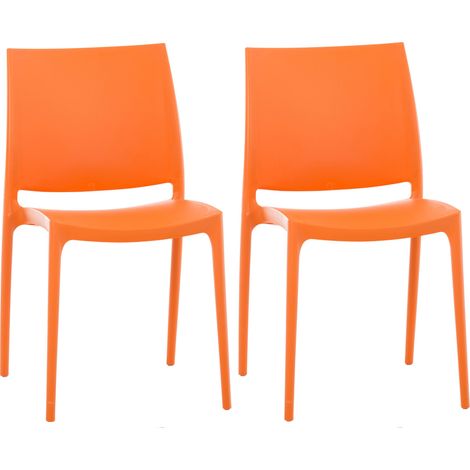 Set de 2 sillas apilables Maya Naranja (1/5)