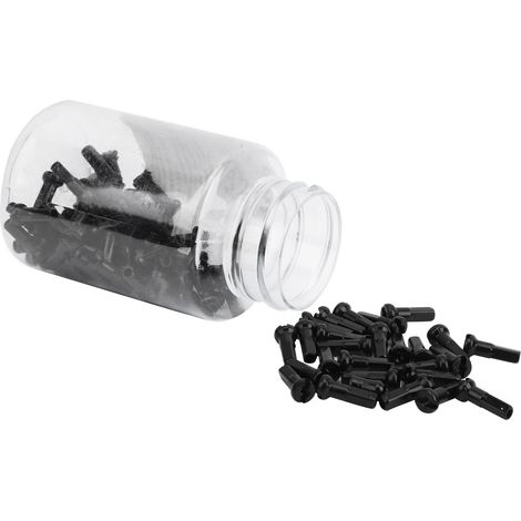 GUB 100er-Packung Speichenkappen aus Aluminiumlegierung für Fahrräder, Fahrradzubehör, Schwarz (1/5)