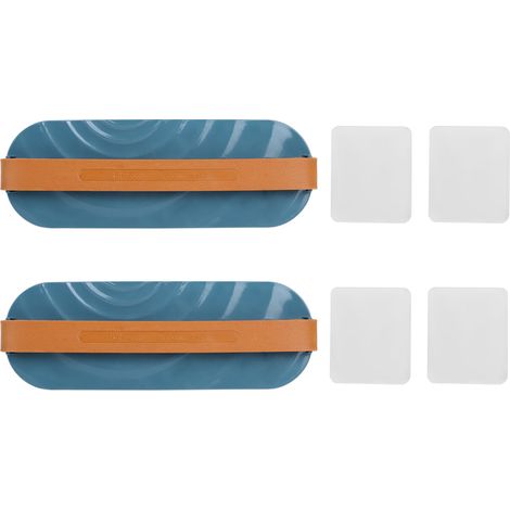 Rangement mural pour chaussures de salle de bain, étagère adhésive avec drainage, organisateur à chaussures bleu (1/5)