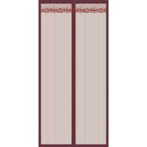 Zanzariera magnetica per porta, tenda antizanzare con chiusura magnetica senza foratura per porta del balcone, porta della cantina, porta della terrazza (120 220 cm) Caffè a strisce