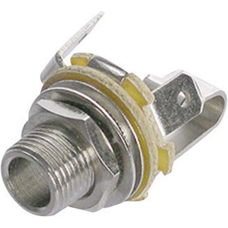 Jack 6.35 mm embase femelle, verticale Rean AV NYS 229 Nombre de pôles: 2 mono argent 1 pc(s) (1/4)