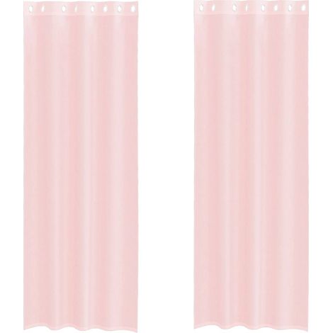 Maison Exclusive - Voile Vorhänge mit Ösen 2 Stk. Hellrosa 140x26