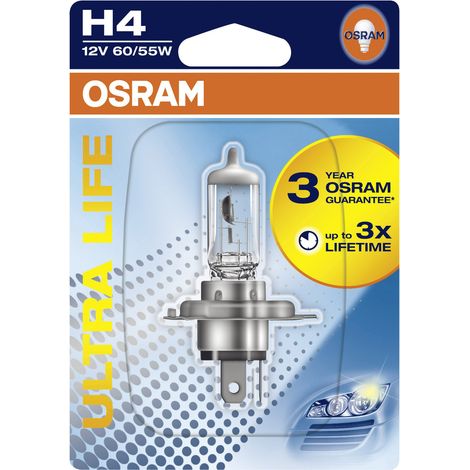 Osram Automotive 4062172395748 Halogen Leuchtmittel Ultra Life H4 55/60 W 12 V (1/2)