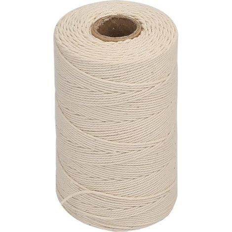 Hilo De Panadero MINKUROW 200m, Hilo De Algodón De 3 Capas Para Cocina, Apto Para Alimentos. Ideal Para Atar, Apto Para Aves, Embutidos, Trabajo Doméstico, Manualidades Y Decoración (Blanco) (1/5)