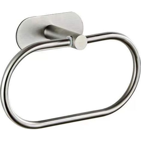 [NIEMALS VERWENDET] Stanzfreier Handtuchring (Silber), runder Handtuchhalter, Handtuchhalter aus Chrom aus Edelstahl 304 im modernen Stil für Badezimmer, Küche, Terrasse