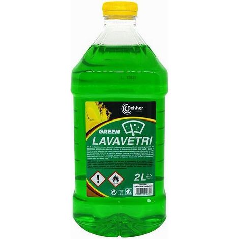Liquido Lavavetri Green 2lt Detergente Pulizia Vetri Tergicristallo Auto Dek-lavgr