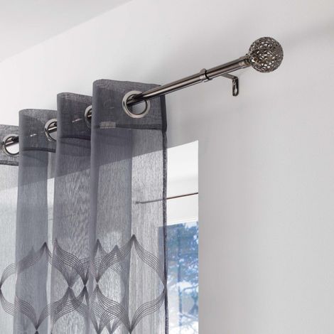 Tringle Extensible en Kit Complet (120 à 210 cm) "Globa" - Couleur: Globa Nickel (1/2)