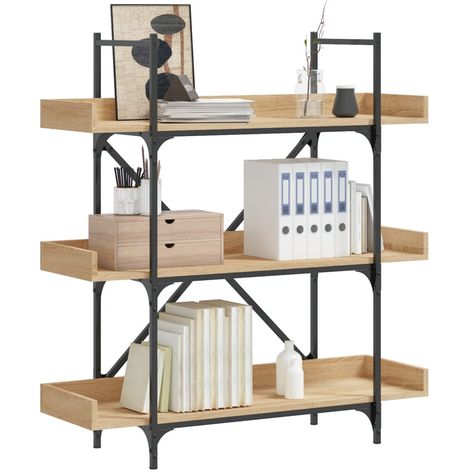 Bücherregal 3 Böden Sonoma-Eiche 100x33x108,5 cm Holzwerkstoff