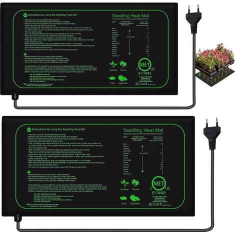 Lot de 2 Tapis chauffant, 21 W, PVC imperméable, Tapis chauffant, 25x52,5 cm, pour germination et serre (1/5)