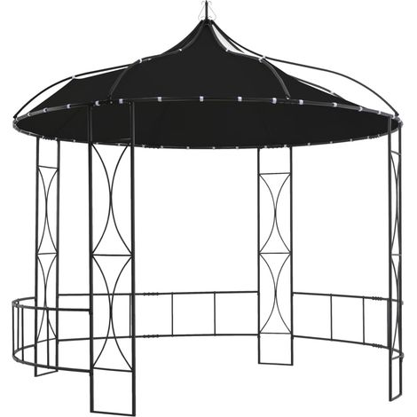 Vidaxl – Kiosque de jardin rond 300x290 cm – Tissu polyester 100% – Cadre fer enduit – Résistant aux UV et à l'eau – Hauteur 195 cm
