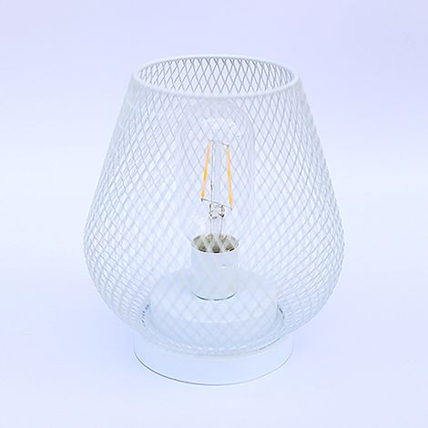 1ensemble Lampe De Bureau Forme De Cage Décorative Avec Abat jour Lampe De Chevet Vintage Blanc Éclairage Élégant Pour Intérieur Et Extérieur (1/5)