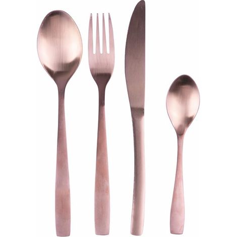 SET 16 POSATE MANHATTAN IN COLORE RAME SATINATO