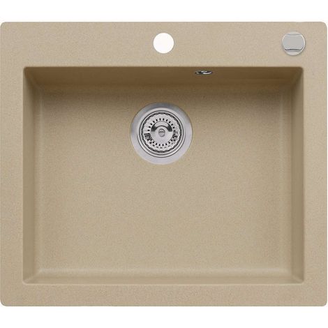 Alveus Cortina - Lavello in granito 57x50 cm, con comando dello scarico, beige 1133446