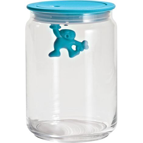 Boîte de Cuisine en Verre avec Couvercle en Résine Thermoplastique, Bleu clair, 90 cl (1/4)