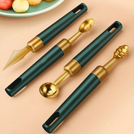 Cuillère à pastèque réutilisable, fourchette à fruits et pelle - Idéal pour découper et servir des fruits frais - Ustensiles et accessoires de cuisine