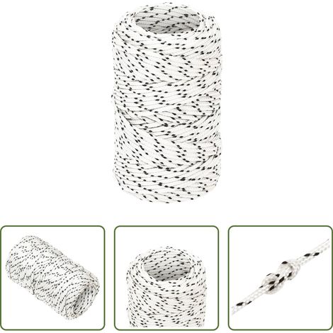 vidaXL Geflochtenes Seil - Bootsseil Geflochten Weiß 2 mmx25 m Polyester (1/5)