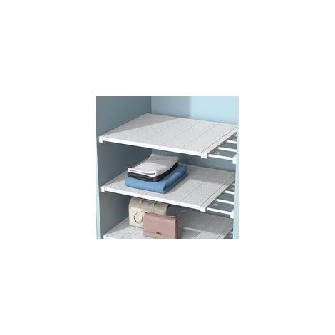 Étagères réglables pour armoire, étagères extensibles sans clous, séparateur d'étagères télescopiques pour armoire, armoire, cuisine, salle de bain, largeur 35 cm, longueur réglable 38 à 60 cm（1pcs）