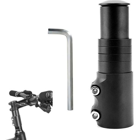 Rehausse de potence vélo VTT et route – adaptateur réglable pour hauteur de guidon – compatible 1 1/8″ – inclut clé Allen (1/4)