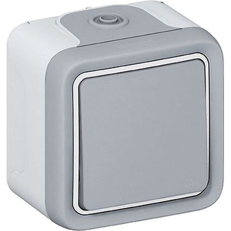 Legrand – Interrupteur va-et-vient étanche IP55 – Installation facile en extérieur – Finition gris anthracite – Gamme Plexo