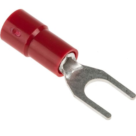 Cosse à fourche à sertir RS PRO Isolé, Rouge 16AWG 1.5mm² 22AWG 0.5mm² (1/3)