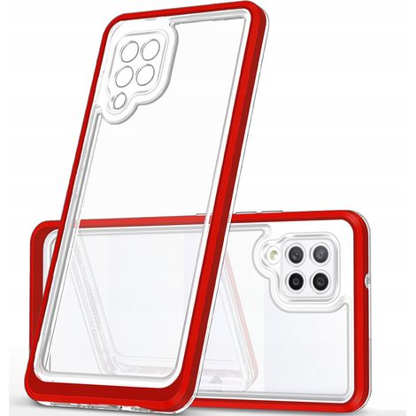 Custodia trasparente 3 in 1 per Samsung Galaxy A42 5G, cover in gel con cornice rossa (1/5)