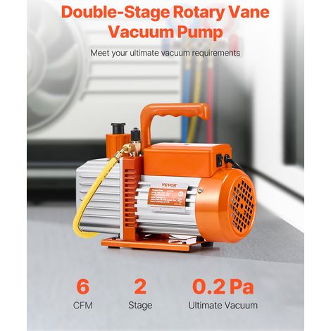 Pompe à Vide Climatisation, 170 L/min, Pompe à Vide Frigoriste CVC Palettes Rotatives 2 Étages, avec Bouteille d'Huile, Dégazage Ré… (1/5)