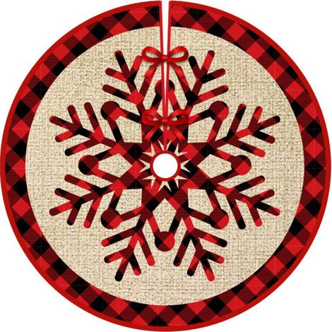 Weihnachtsbaumdecke, 120 cm Durchmesser, Hintergrundschürzen für Weihnachtsbäume, Weihnachtsbaumschmuck, Heimdekoration (Stil 14) (1/5)