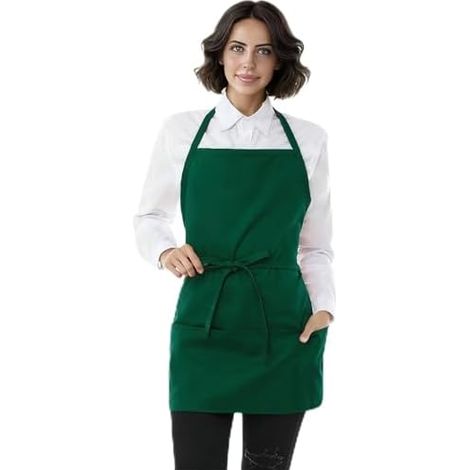 Tablier de chef 3 poches court réglable dos nu pour femme Noir (1/5)